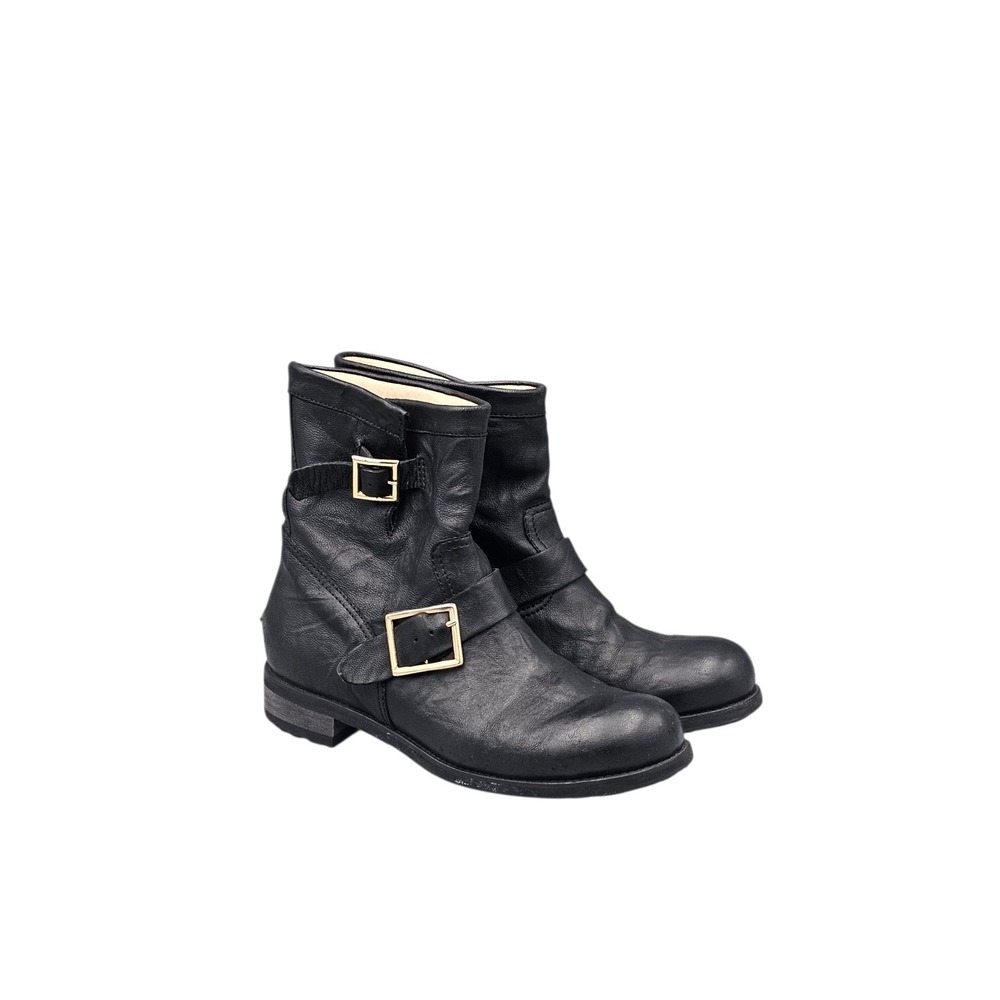 Jimmy Choo Women's Size 9.5 US / 39.5 VGC Vintage Youth Moto Boots Made In Italy